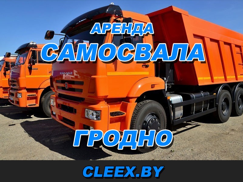 Аренда самосвала в Гродно - цена почасово и посуточно. Услуги самосвала для вывоза строительного мусора с водителем.