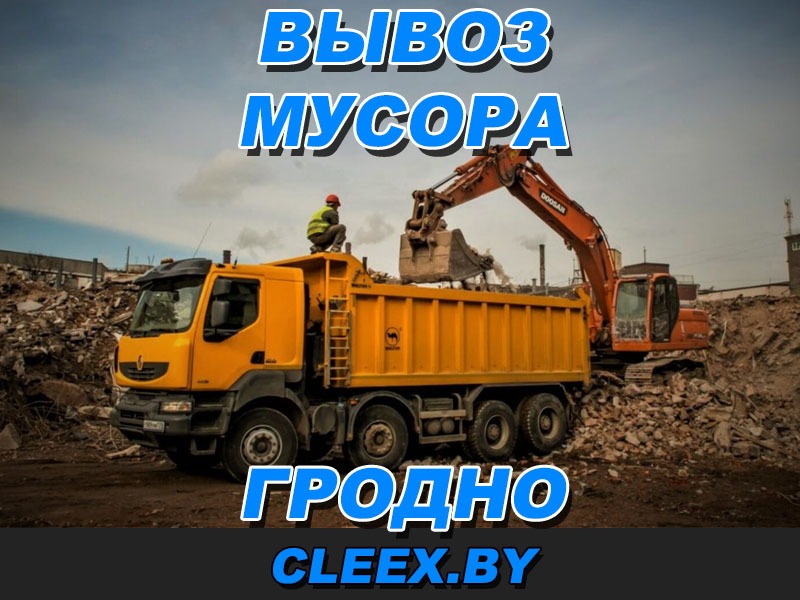 Вывоз строительного мусора в Гродно и Гродненской области с грузчиками. Высокий профессионализм и большой опыт. Приемлемые цены. Вывезем бытовой мусор.